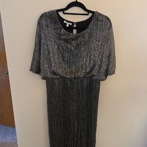 Maurices Metallic Black and Silver Jumpsuit